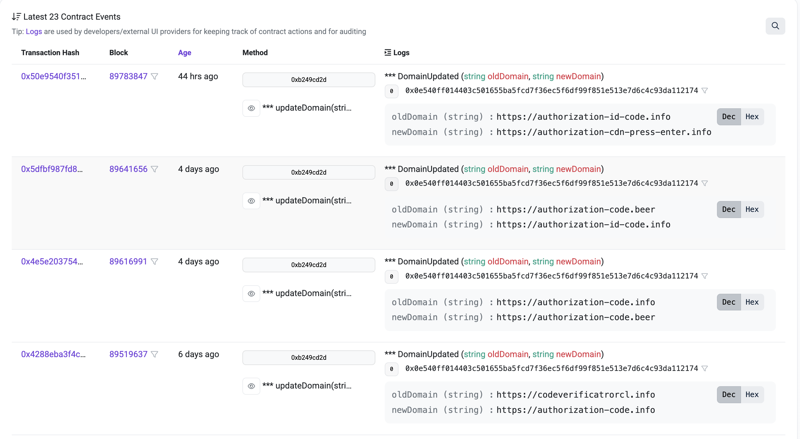 ClickFix: Polygon Smart Contract C2 Domains