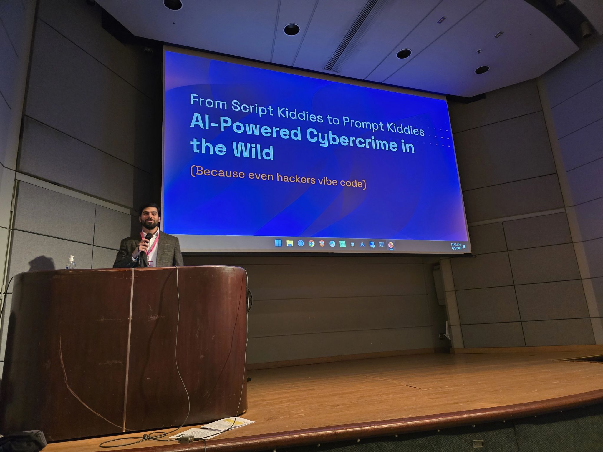 Ali Alame speaking at BSides Vancouver 2026