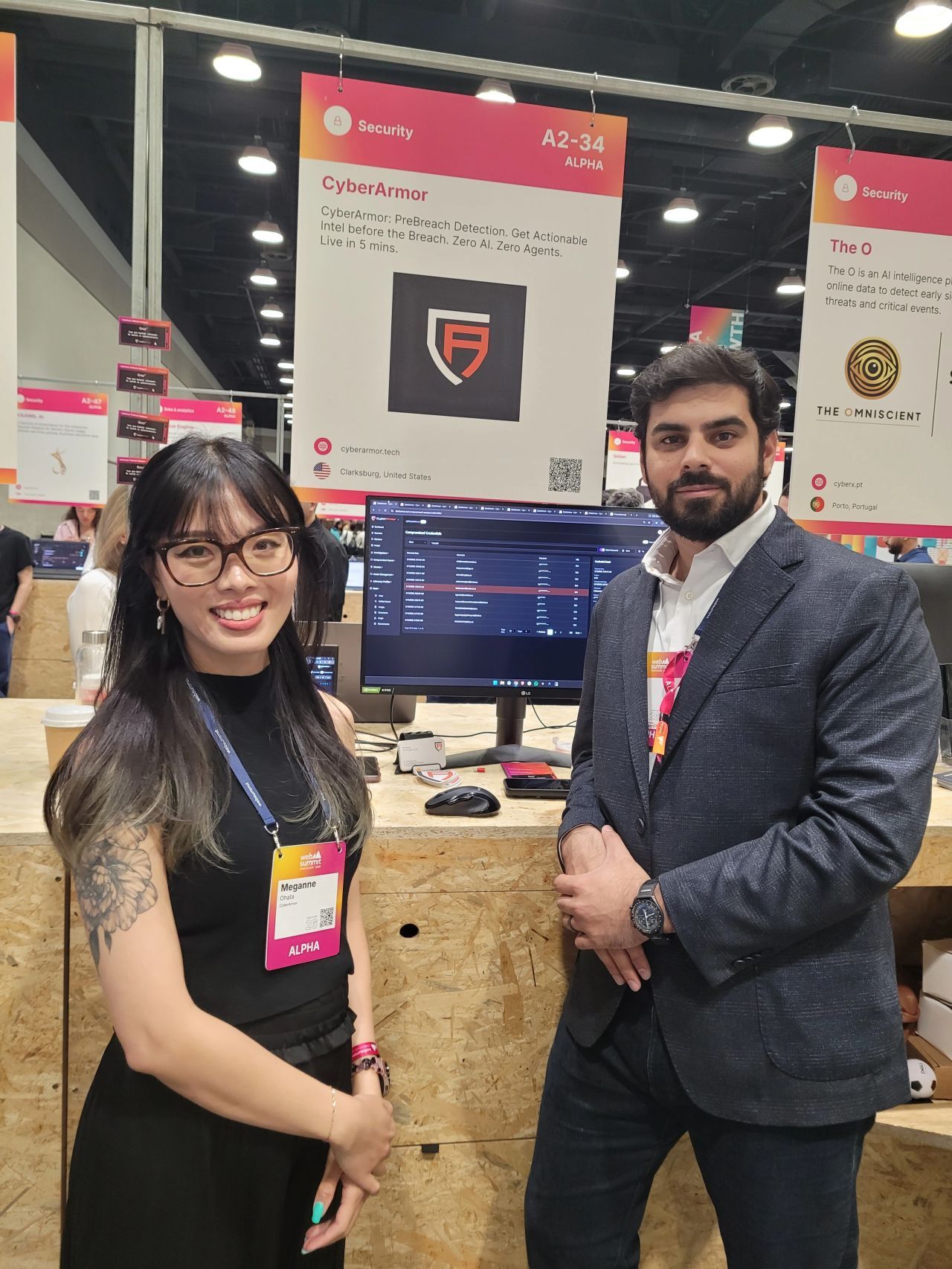 CyberArmor booth at Web Summit Vancouver — team at Alpha booth